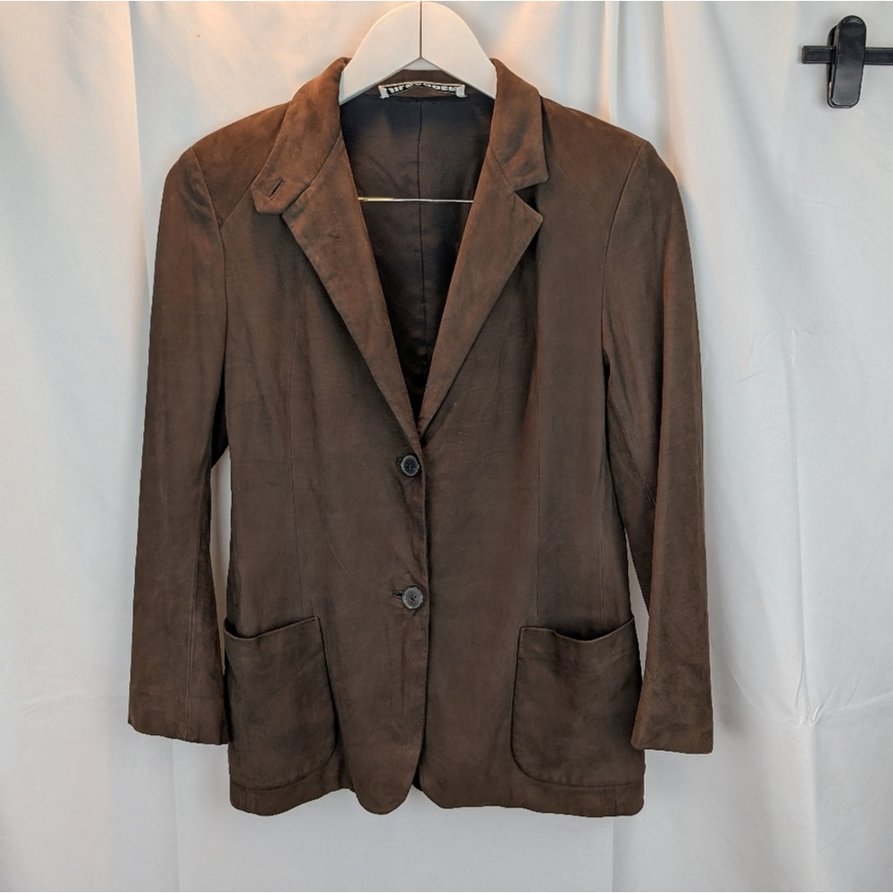 Jil Sander Suède Brown Women's Blazer Size M(Estimated) In VGUC